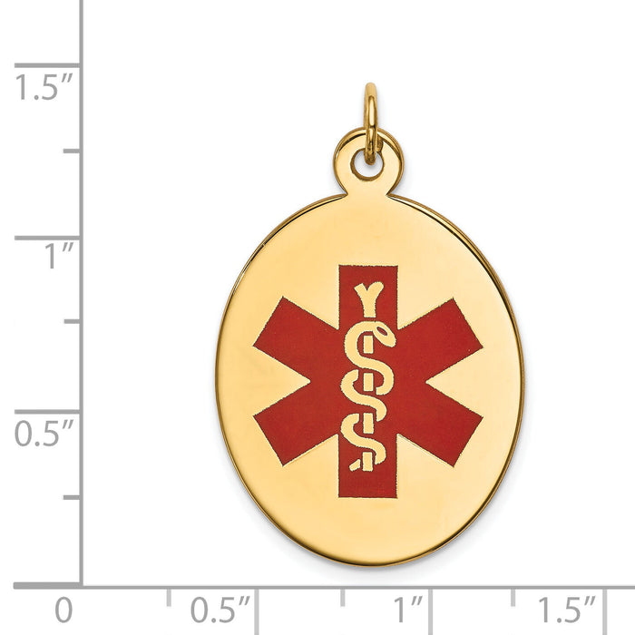 14k Red Enamel Medical Jewelry Pendant-XM415