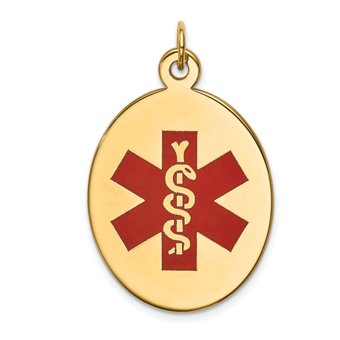 14k Red Enamel Medical Jewelry Pendant-XM415