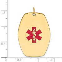 14k Red Enamel Medical Jewelry Pendant-XM417