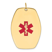 14k Red Enamel Medical Jewelry Pendant-XM417