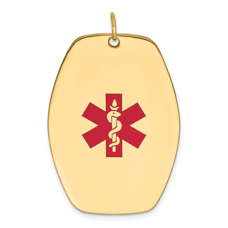 14k Red Enamel Medical Jewelry Pendant-XM417