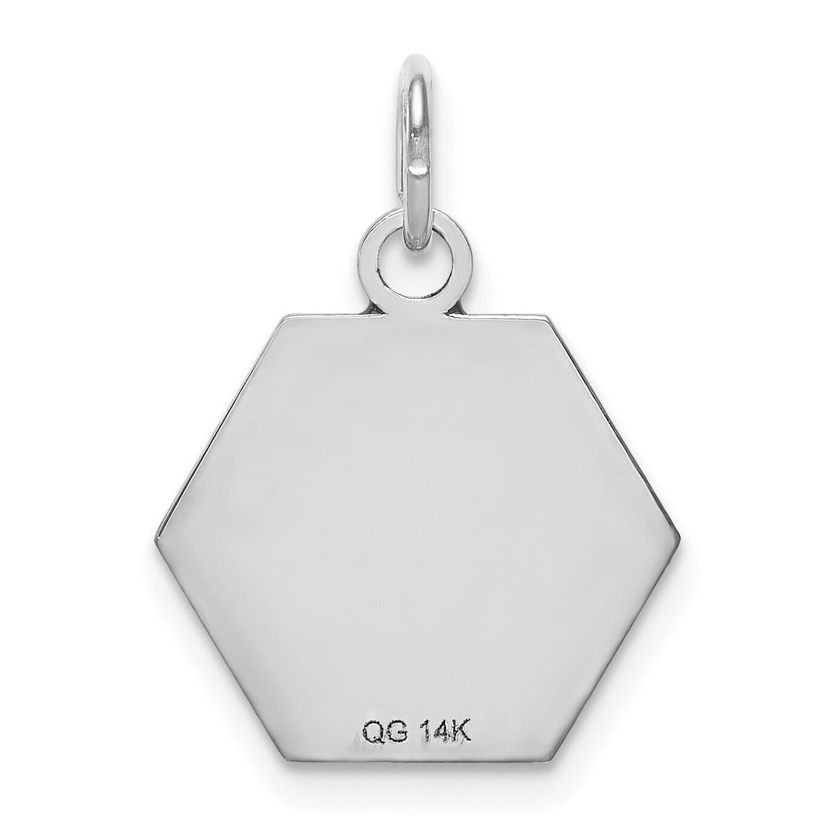 14k White Gold Red Enamel Medical Jewelry Pendant-XM441