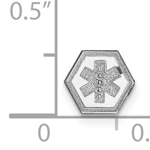14k White Gold Non-enameled Medical Jewelry Emblem-XM455N