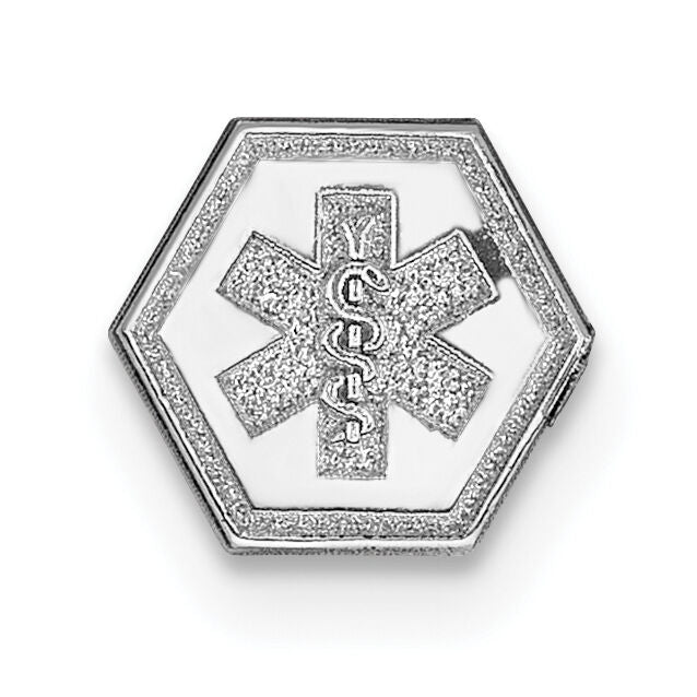 14k White Gold Non-enameled Medical Jewelry Emblem-XM455N