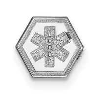 14k White Gold Non-enameled Medical Jewelry Emblem-XM455N
