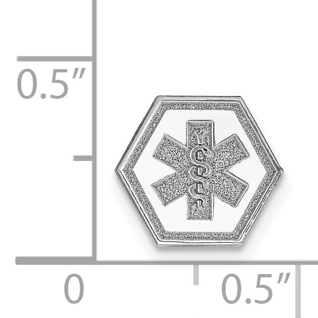 14k White Gold Non-enameled Medical Jewelry Emblem-XM456N