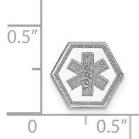 14k White Gold Non-enameled Medical Jewelry Emblem-XM456N