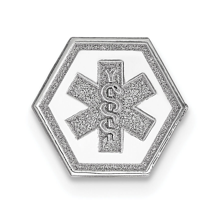 14k White Gold Non-enameled Medical Jewelry Emblem-XM456N