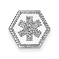 14k White Gold Non-enameled Medical Jewelry Emblem-XM456N