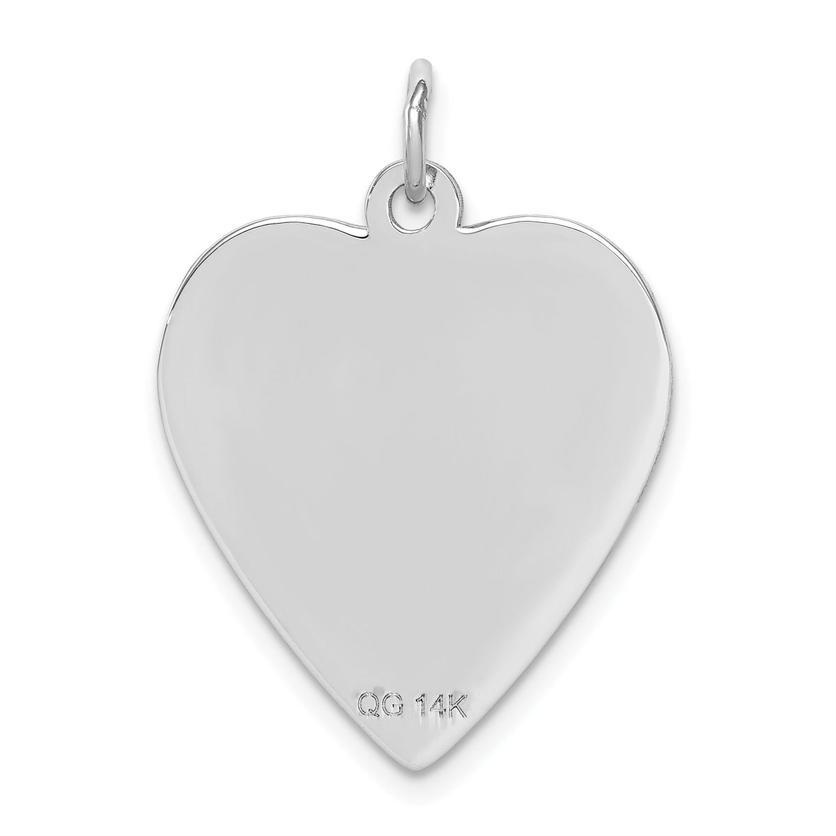 14k White Gold Heart-Shaped Enameled Medical Jewelry Pendant-XM465