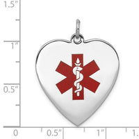 14k WG Heart-Shaped Enameled Medical Jewelry Pendant-XM466