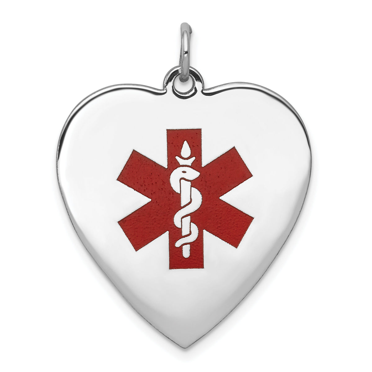 14k WG Heart-Shaped Enameled Medical Jewelry Pendant-XM466