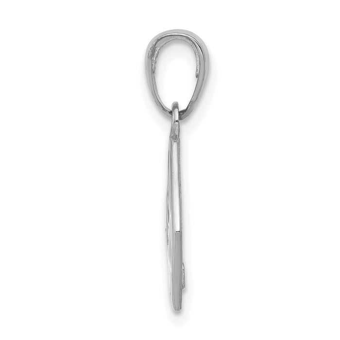 14K White Gold Textured Back Enameled Medical Disk Pendant-XM522W