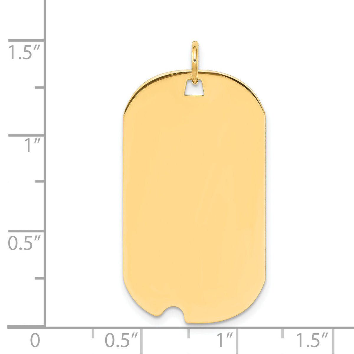 14k Plain .018 Gauge Engravable Dog Tag w/Notch Disc Charm-XM541/18