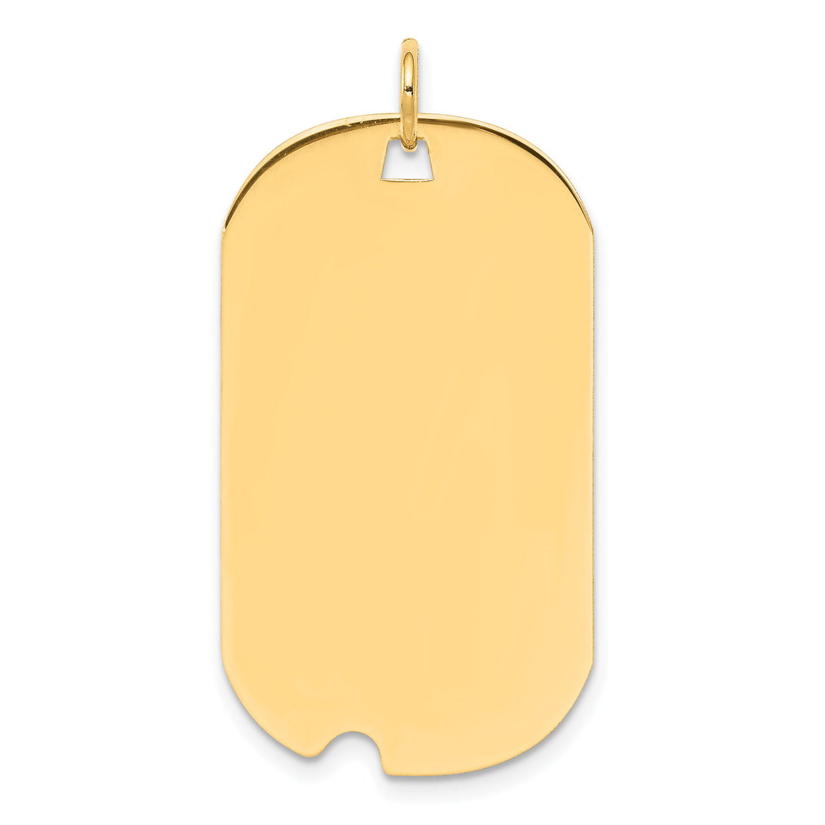 14k Plain .018 Gauge Engravable Dog Tag w/Notch Disc Charm-XM541/18