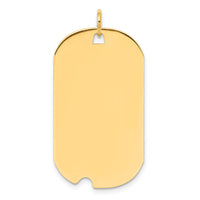 14k Plain .018 Gauge Engravable Dog Tag w/Notch Disc Charm-XM541/18