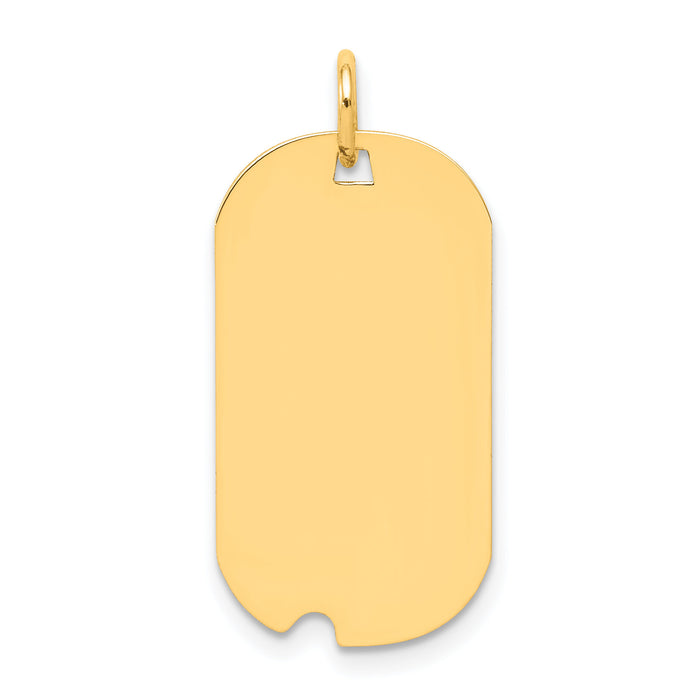 14k Plain .013 Gauge Engravable Dog Tag w/Notch Disc Charm-XM546/13