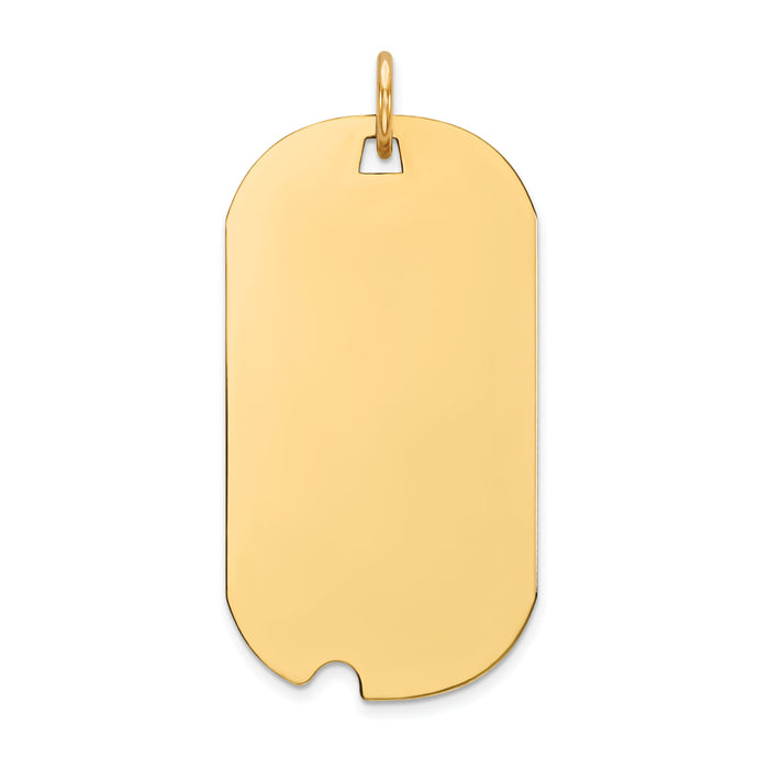 14k Plain .013 Gauge Engravable Dog Tag w/Notch Disc Charm-XM547/13
