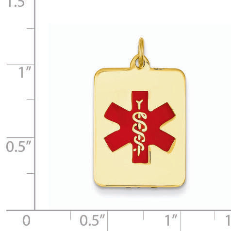 14k Red Enamel Medical Jewelry Pendant-XM55
