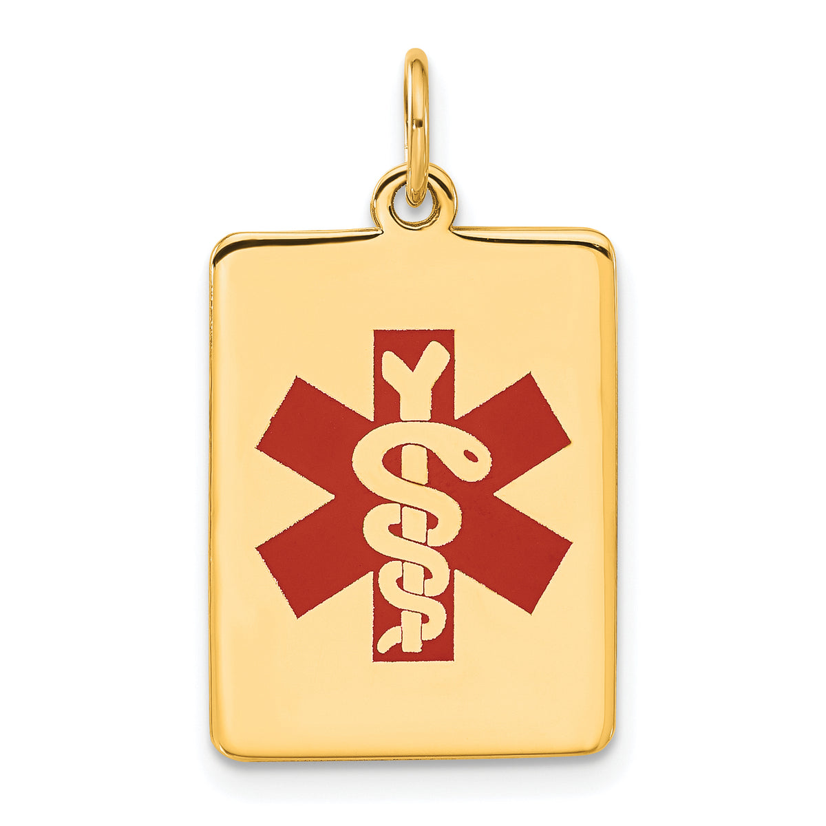 14k Red Enamel Medical Jewelry Pendant-XM55