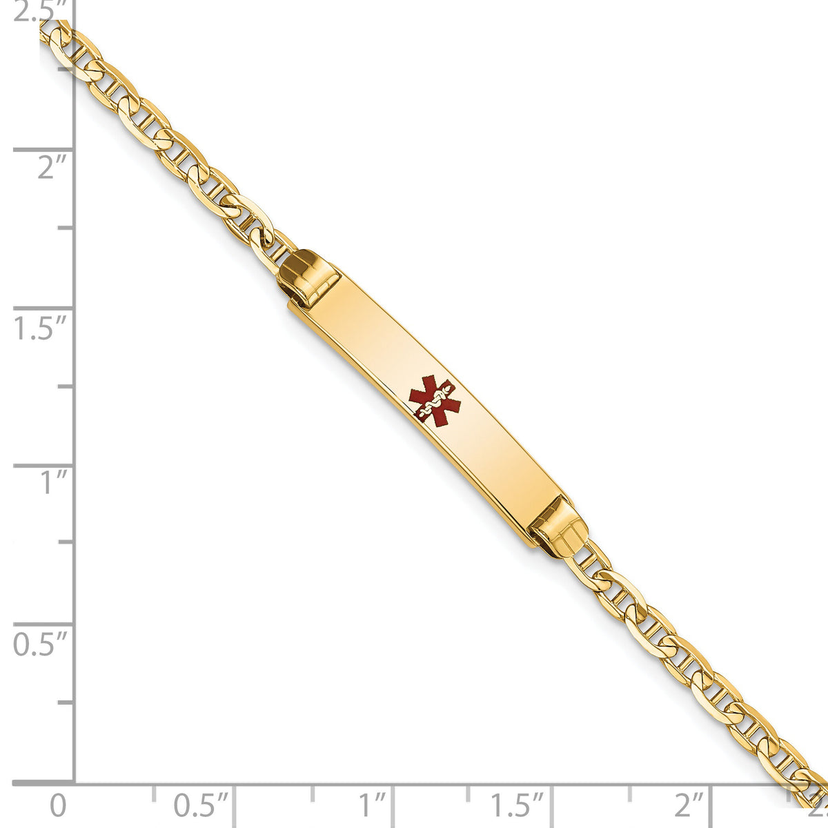 14K Medical 6" Anchor Link Child ID Bracelet-XM552CR-6