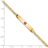 14K Medical 6" Anchor Link Child ID Bracelet-XM552CR-6