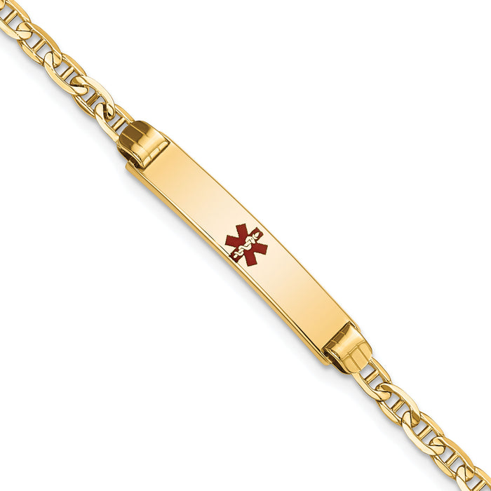 14K Medical 6" Anchor Link Child ID Bracelet-XM552CR-6