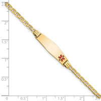 14K Medical Soft Diamond Shape 6" Anchor Link Child ID Bracelet-XM552FC-6