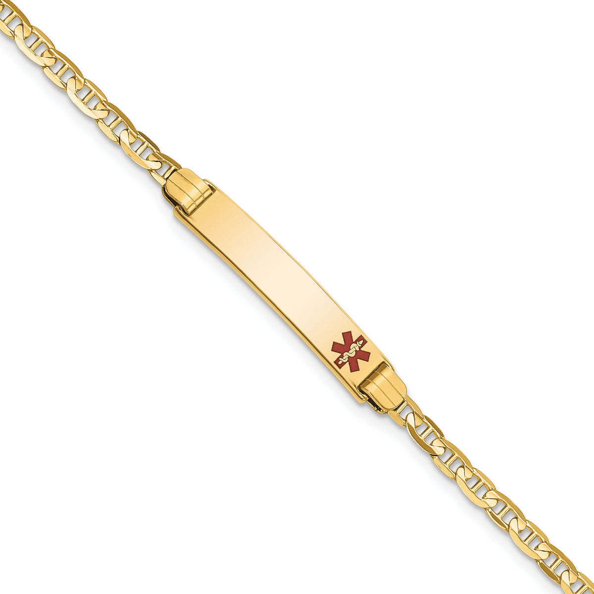 14K Medical 6" Anchor Link Child ID Bracelet-XM552FR-6