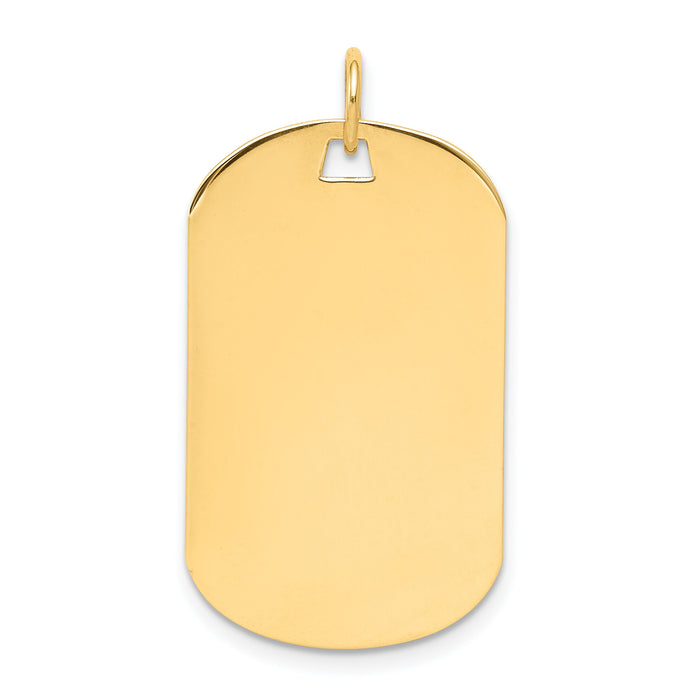 14k Plain .035 Gauge Engraveable Dog Tag Disc Charm-XM554/35