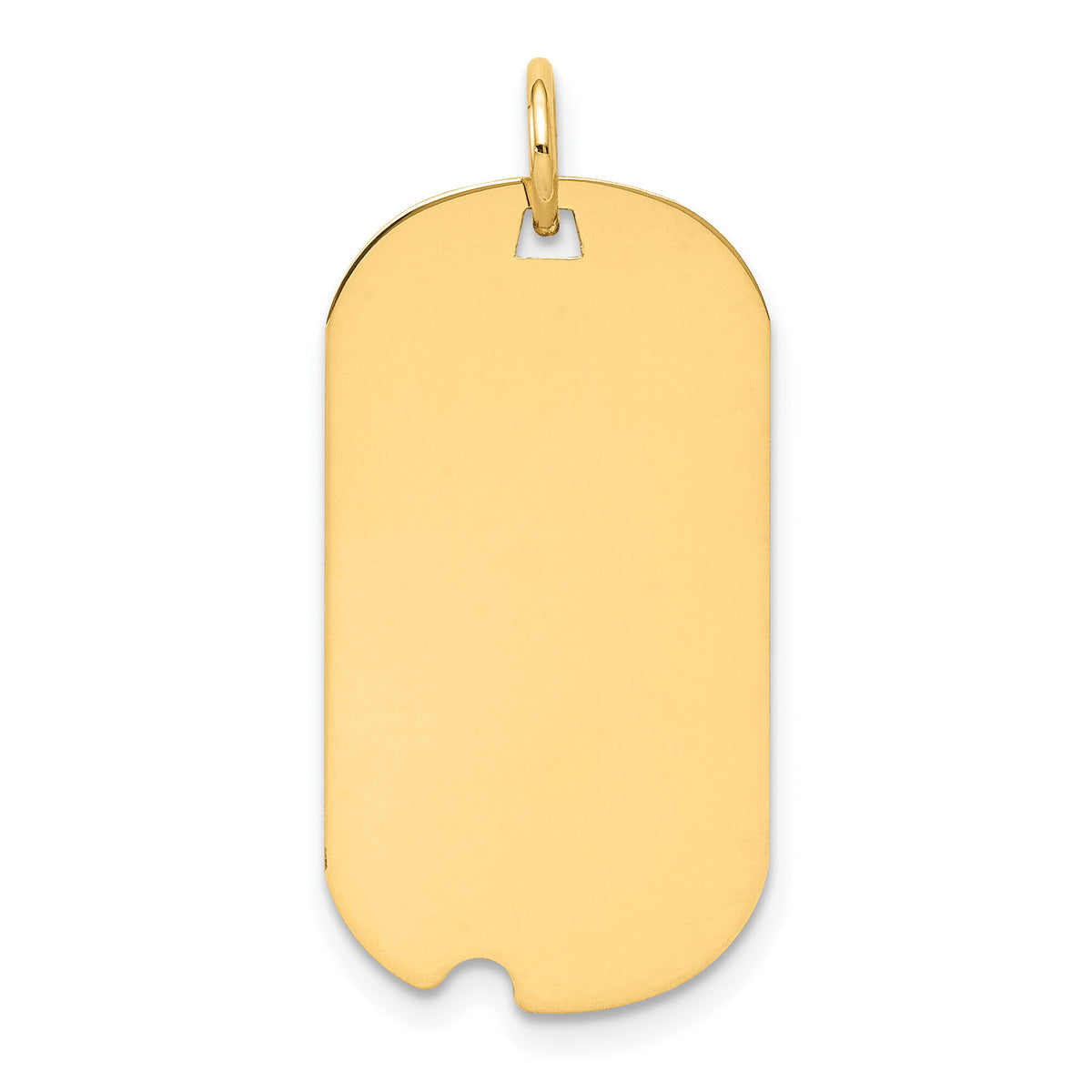 14k Plain .018 Gauge Engraveable Dog Tag w/Notch Disc Charm-XM560/18