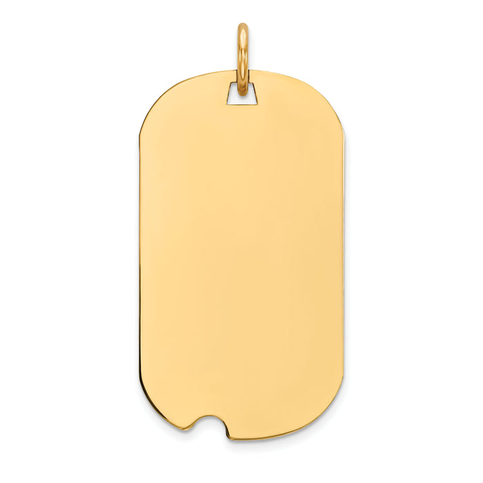 14k Plain .009 Gauge Engraveable Dog Tag w/Notch Disc Charm-XM561/09