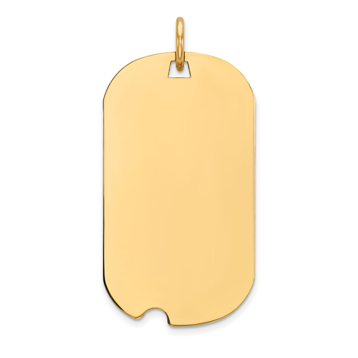 14k Plain .018 Gauge Engraveable Dog Tag w/Notch Disc Charm-XM561/18