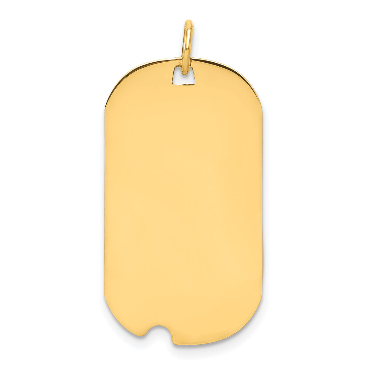 14k Plain .013 Gauge Engraveable Dog Tag w/Notch Disc Charm-XM562/13
