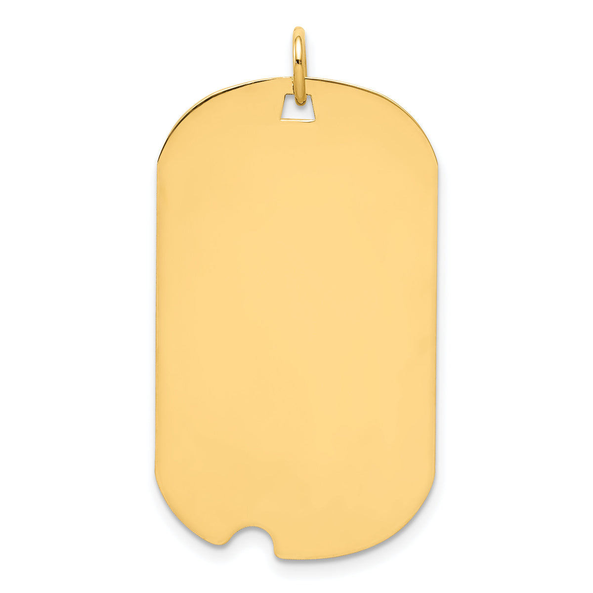 14k Plain .035 Gauge Engraveable Dog Tag w/Notch Disc Charm-XM563/35
