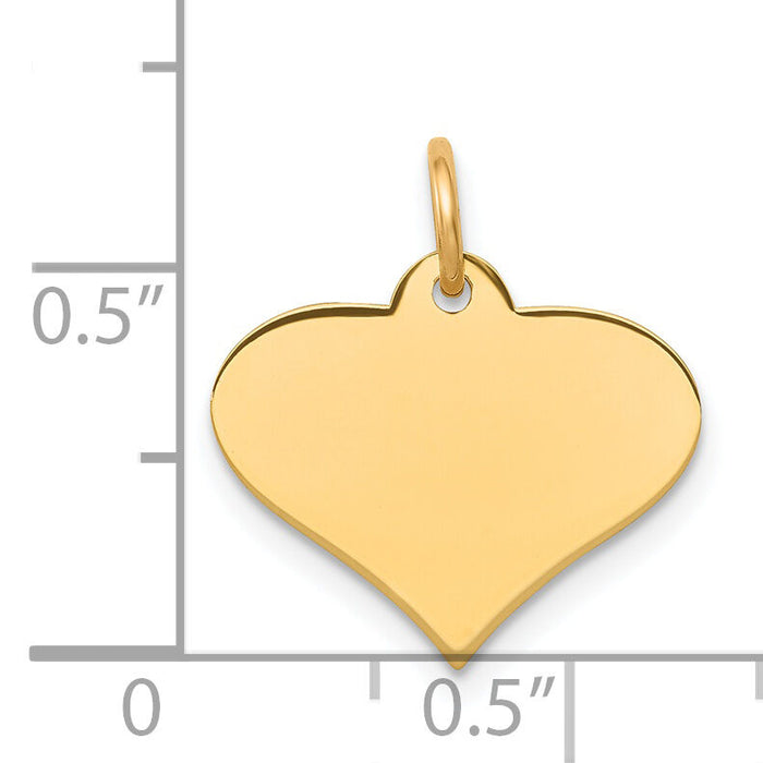 14k Plain .011 Gauge Engraveable Heart Disc Charm-XM566/11