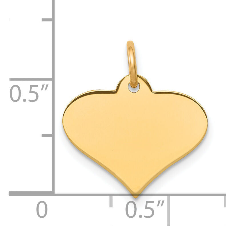 14k Plain .013 Gauge Engraveable Heart Disc Charm-XM566/13