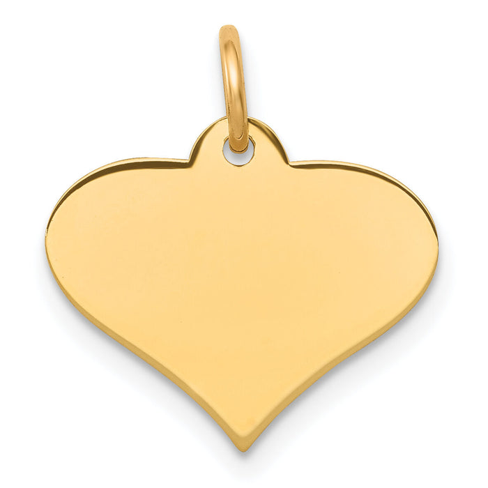 14k Plain .018 Gauge Engraveable Heart Disc Charm-XM566/18