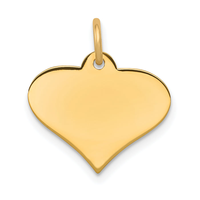 14k Plain .035 Gauge Engraveable Heart Disc Charm-XM569/35