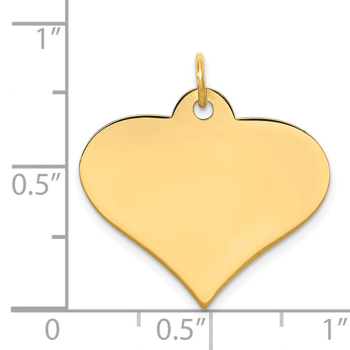14k Plain .018 Gauge Engraveable Heart Disc Charm-XM571/18