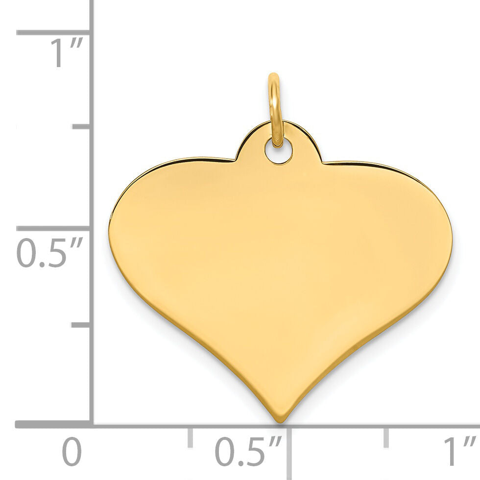 14k Plain .027 Gauge Engraveable Heart Disc Charm-XM571/27