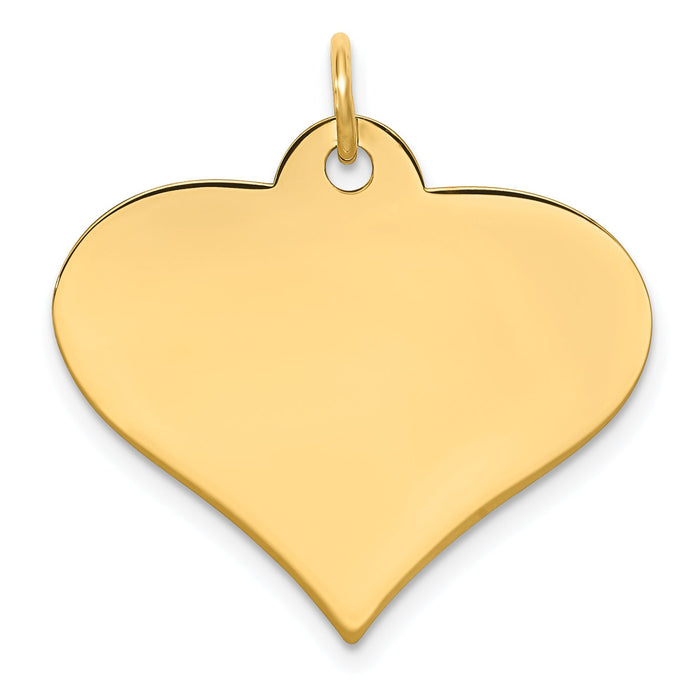 14k Plain .013 Gauge Engraveable Heart Disc Charm-XM571/13