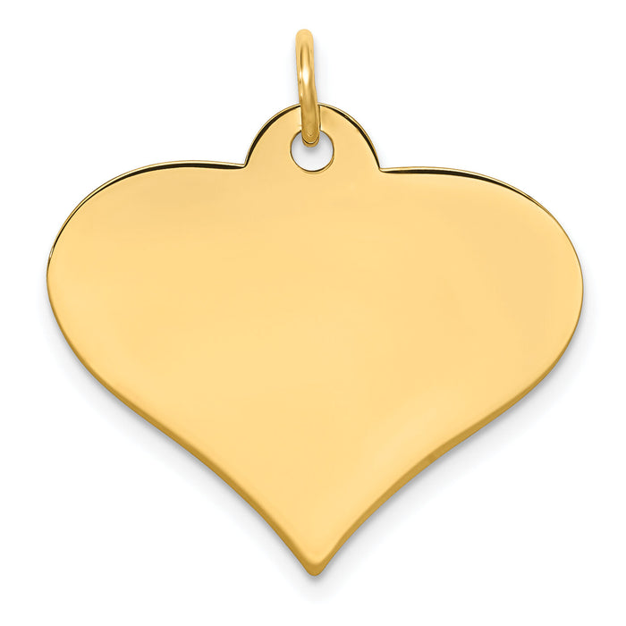 14k Plain .027 Gauge Engraveable Heart Disc Charm-XM571/27