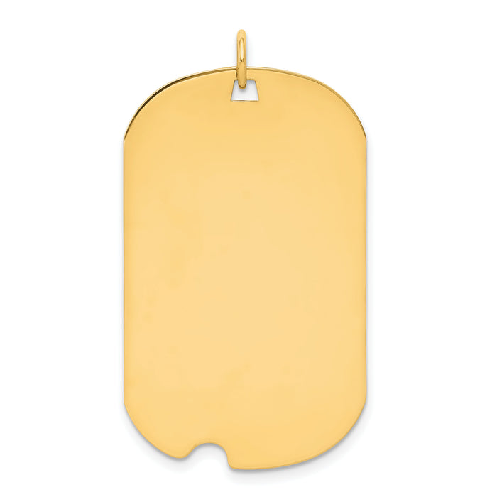 14k Plain .018 Gauge Engravable Dog Tag w/Notch Disc Charm-XM572/18