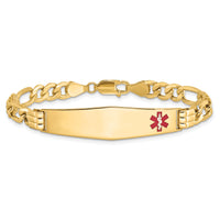 14K Semi-Solid Medical Soft Diamond Shape Enamel Figaro Link ID Bracelet-XM576FC-8