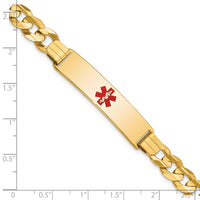 14K Medical Red Enamel Curb ID Bracelet-XM583CR-8