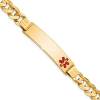 14K Medical Red Enamel Curb ID Bracelet-XM583FR-8