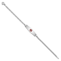 14k WG Medical Semi-Solid Soft Diamond Shape Enamel Anchor Link ID Bracelet-XM604CCW-7