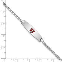 14k WG Medical Semi-Solid Soft Diamond Shape Enamel Anchor Link ID Bracelet-XM604CCW-7