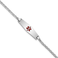 14k WG Medical Semi-Solid Soft Diamond Shape Enamel Anchor Link ID Bracelet-XM604CCW-7